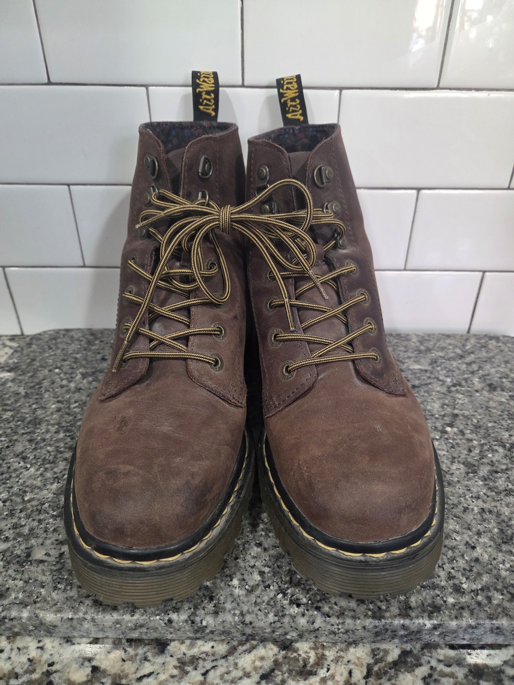 Dr. Martens Luana Dark Brown Suede Lace-Up Boots Ladies Size 10 AW004 SK070